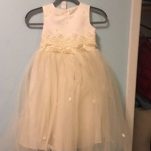 Cream/white flower girl dress with tulle
